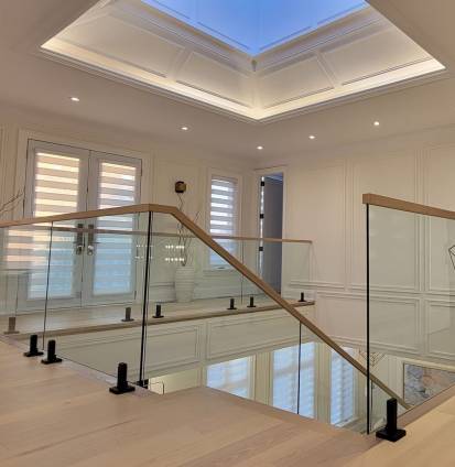 interior-glass-railing-skylight-atrium-king-city